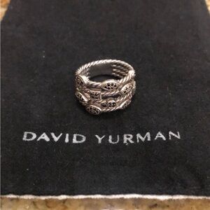 David Yurman Silver Ring with Intricate Design